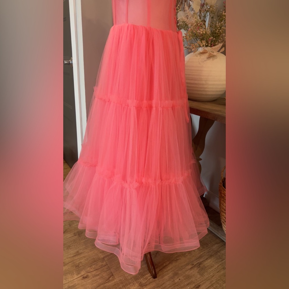 NWT Ava Gowns ‘Mia dress’ coral pink tulle corset dress size 10 - Picture 14 of 15